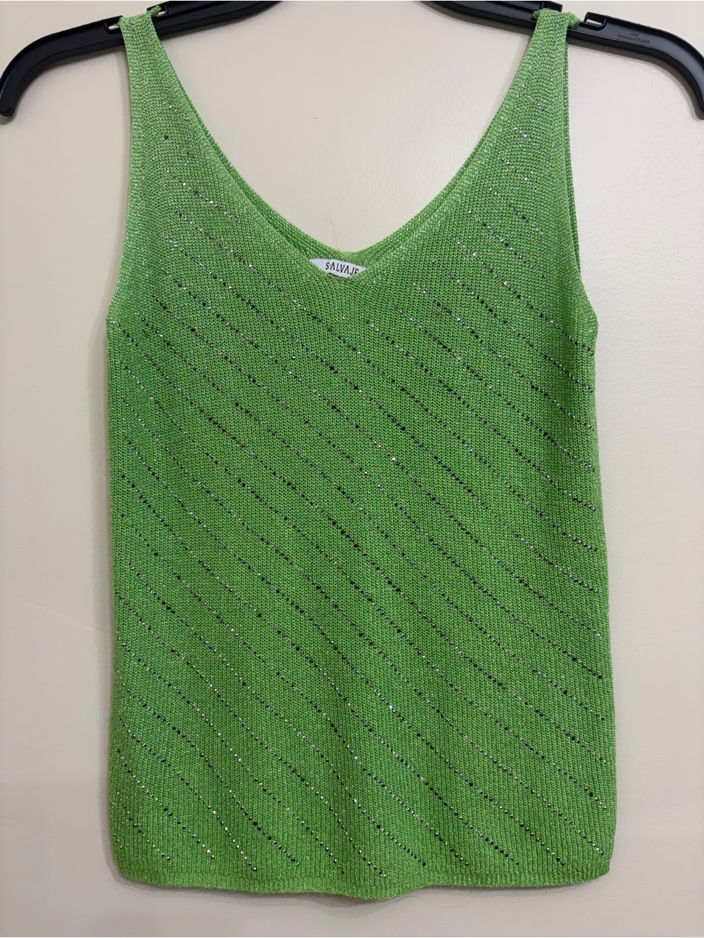Salvage Green V‑Neck Knit Tank Top